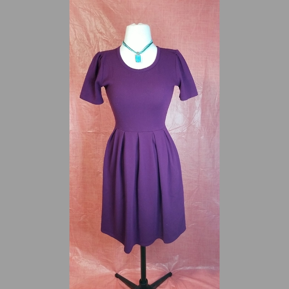 Purple midi flair lularoe dress